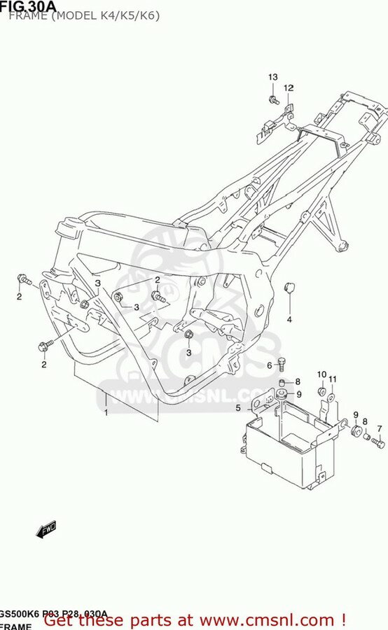 CMS २ FRAME SET GS500F 2004 (K4) USA (E03) GS500F 2005 (K5) USA (E03) GS500F 2006 (K6) USA (E03) GS500F 2007 (K7) USA (E03) GS500F 2008 (K8) USA (E03) GS500F 2009 (K9) USA (E03)