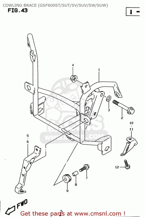 CMS シーエムエス (9451026E10) BRACE COMP，COWLING 1