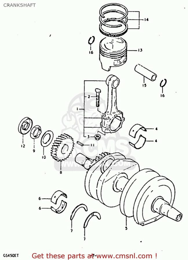 CMS २ (12220-01D02) CRANKSHAFT GS450EZ 1981 X USA E03 1982 Z GS450L 1980 T E02 E15 E21 E22 E24 E25 E39 E34 1996 GS450ST GS450SX GS450T GS450TX SUZUKI  󥯥ե 󥸥ѡ 󥸥