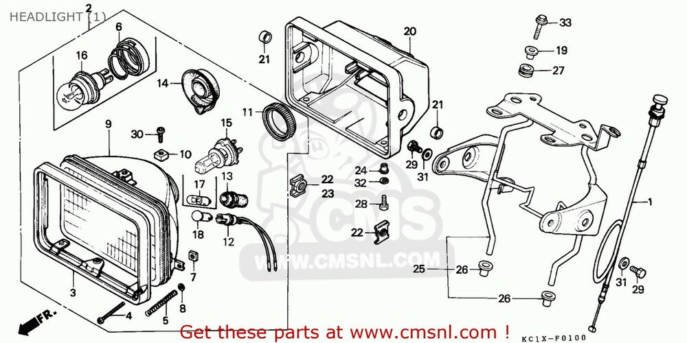 CMS シーエムエス (61311-KC1-671) STAY，HEAD LIGHT CB125T SUPERDREAM 1993 P SINGAPORE HONDA ホンダ ヘッドライト 灯火類 電装系