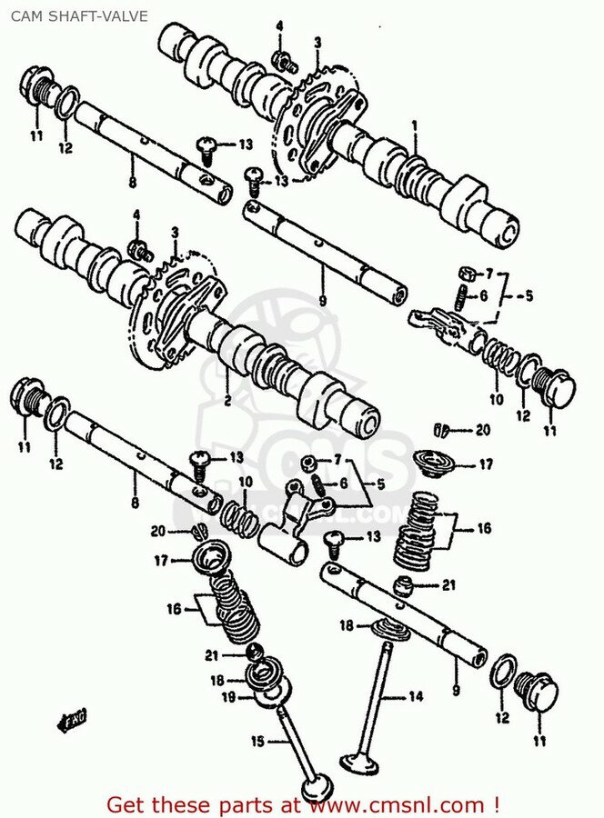 CMS シーエムエス (1272132C01) CAMSHAFT，EXHAUST GSF400 1991 M E02 E04 E16 E21 E22 E24 E25 E34 E53 1992 N E30 1993 P BANDIT USA E03 CALIFORNIA E33 SUZUKI スズキ カムシャフト エンジンパーツ エンジン