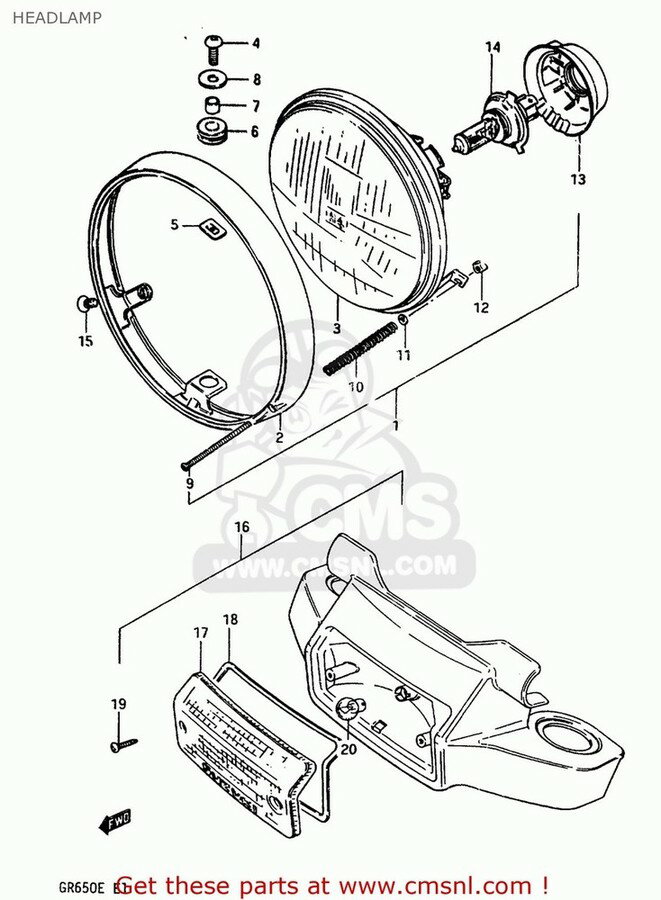 CMS シーエムエス (35121-05A30) LAMP UNIT GS550L 1983 D USA E03 SUZUKI スズキ ヘッドライト 灯火類 電装系