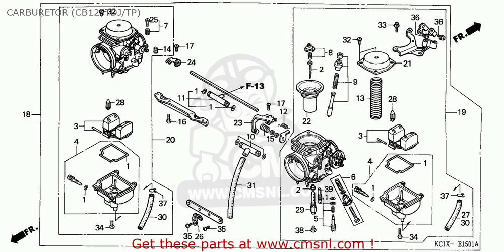 CMS シーエムエス (16100-KC1-733) CARBURETOR ASSY. CB125TD SUPERDREAM 1988 J ENGLAND HONDA ホンダ キャブレター 吸気関連 エンジン