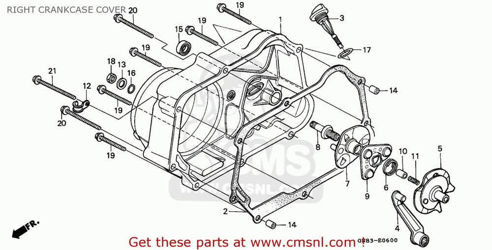 CMS २ (11330-GW8-690) COVER COMP.R.CRA C50CM N JAPAN P C90 CUB E...