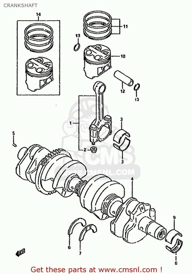 CMS シーエムエス (12000-26831) CRANKSHAFT SET GSF600 1995 S E02 E04 E18 E22 E25 E34 1996 T E17 1997 V / P37 1998 W 1999 X GSF600S E24 BANDIT USA E03 GSF600S1998 GSF600SU GERMANY GSF600U SUZUKI スズキ クランクシャフト エンジンパーツ エンジン