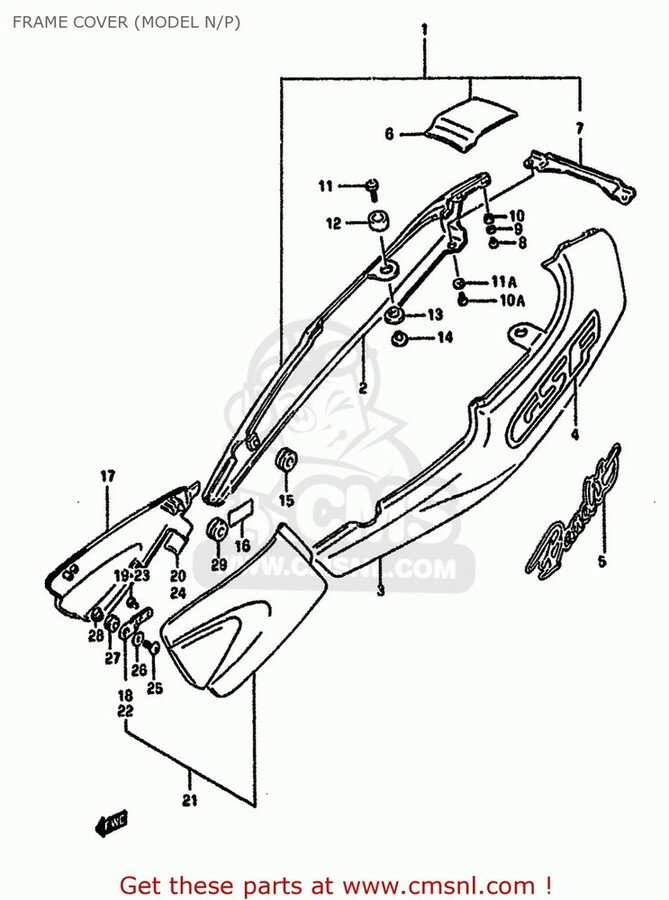 CMS シーエムエス COVER，FRAME，R(GREEN) GSF400 1991 M E02 E04 E16 E21 E22 E24 E25 E34 E53 1992 N E30 1993 P BANDIT USA E03 CALIFORNIA E33 SUZUKI スズキ シートカウル・テールカウル カウル関連 外装