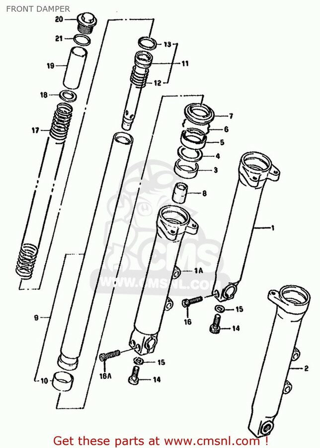 CMS シーエムエス TUBE，INNER GSF400 1991 M E02 E04 E16 E21 E22 E24 E25 E34 E53 1992 N E30 1993 P BANDIT USA E03 CALIFORNIA E33 SUZUKI スズキ インナーチューブ サスペンション 足回り