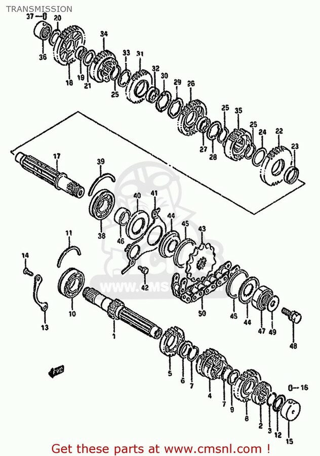 CMS シーエムエス SHAFT，COUNTER(NT：12) GSF600 1995 S E02 E04 E18 E22 E25 E34 1996 T E17 1997 V / P37 1998 W 1999 X GSF600S E24 BANDIT USA E03 2000 Y 2001 K1 2002 K2 2003 K3 GSF600S1998 GSF600SU GERMANY SUZUKI スズキ ミッション・ギア エンジンパーツ