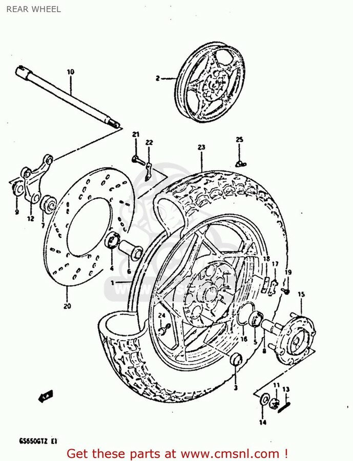 CMS シーエムエス DISC，RR BRAKE GS1000 1980 T USA E03 1981 X GS1100 1984 E GS1100G 1982 Z GENERAL EXPORT E01 1983 D 1985 F 1986 G GS1100GK GS1100GL GS650G GS650GL GS650GT E02 E04 E15 E16 E17 E18 E21 22 24 25 26 34 E06 GS850G E22 E24 E25 GS850GL ブレーキ