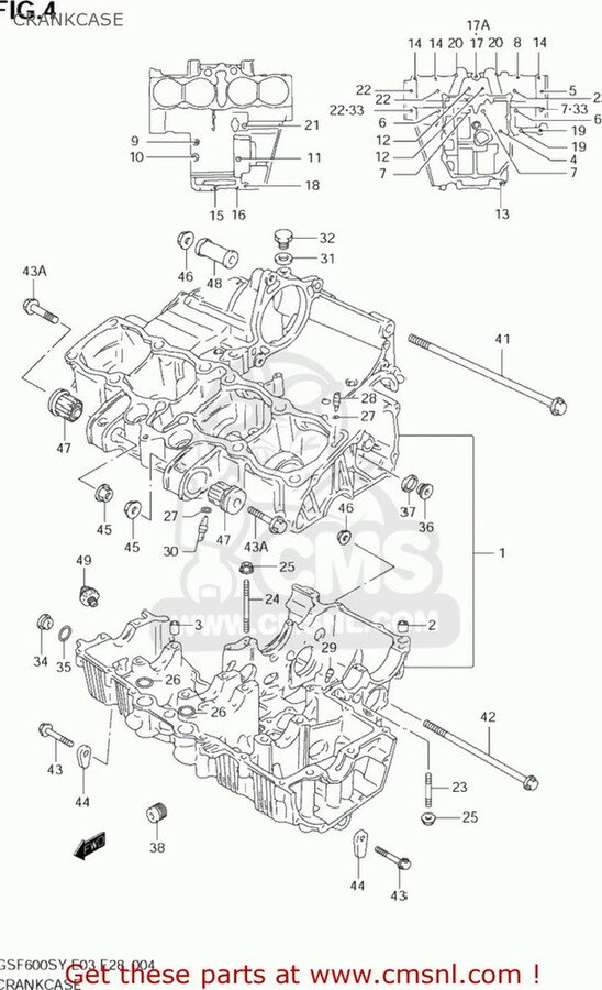 CMS シーエムエス (11300-31893) CRANKCASE SET GSF600S BANDIT 2000 Y USA E03 2001 K1 2002 K2 2003 K3 SUZUKI スズキ クランクケース エンジンパーツ エンジン