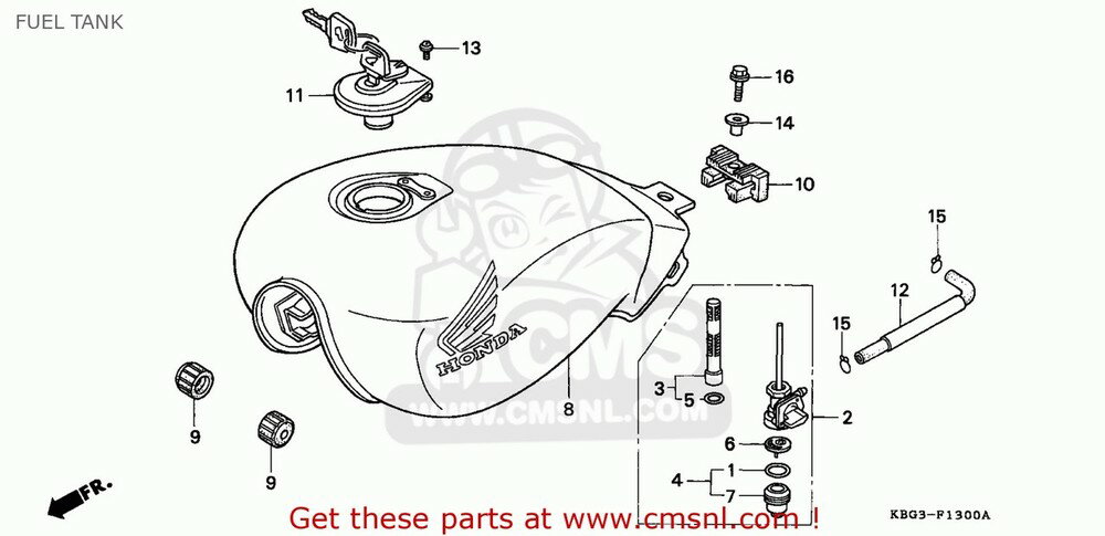 CMS シーエムエス タンク TANK， FUEL (TYPE4) CB250 NIGHTHAWK 1993 (P) SINGAPORE / KPH