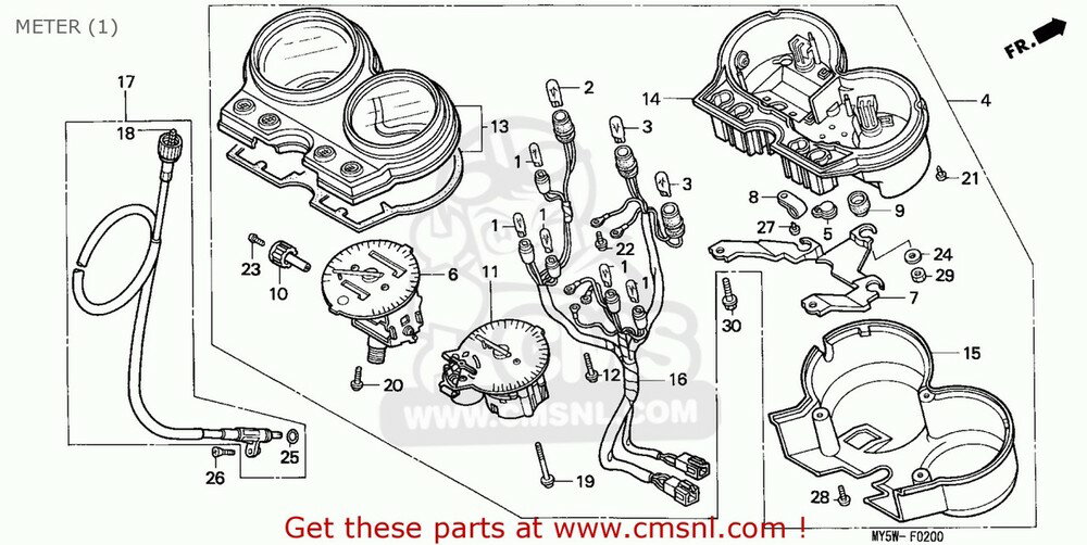 CMS シーエムエス METER ASSY.，COMB CB500 1996 (T) ENGLAND CB500 1997 (V) ENGLAND CB500 1998 (W) ENGLAND CB500 1999 (X) ENGLAND