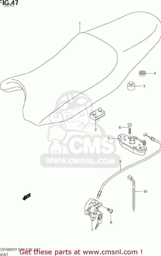 CMS シーエムエス SEAT ASSY GSF600S BANDIT 2000 Y USA E03 2001 K1 2002 K2 2003 K3 SUZUKI スズキ シート シート関連 外装