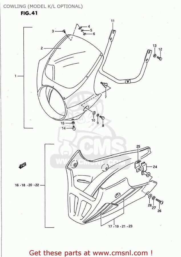 CMS २ (94402-01D60-33J) COVER SETUPPER COWLING GS500E 1989 K USA...