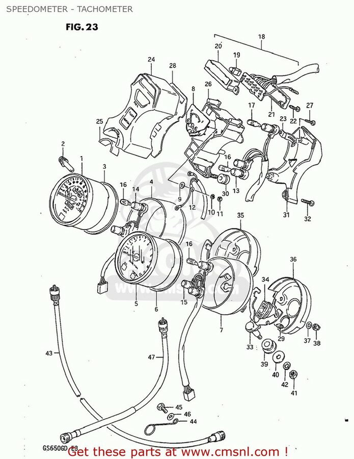 CMS シーエムエス (34210-45360) TACHOMETER GS650G 1983 D USA E03 GS650GL GS750T 1982 Z SUZUKI スズキ タコメーター メーター・インジケーター関係 電装系