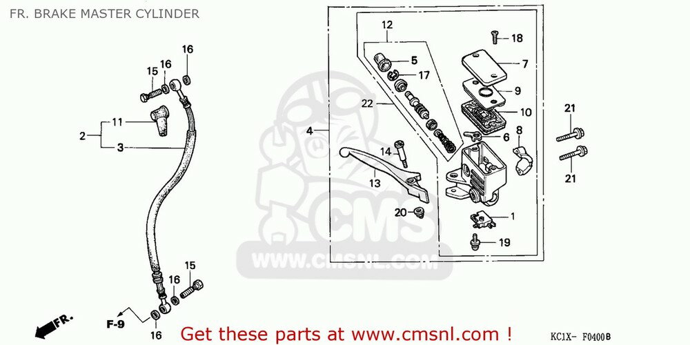 CMS シーエムエス CYLINDER SUB ASSY.， FR. BRAKE MASTER (NISSIN) (JDM) CB125T SUPERDREAM 1993 P SINGAPORE HONDA ホンダ ブレーキマスターシリンダー ブレーキ