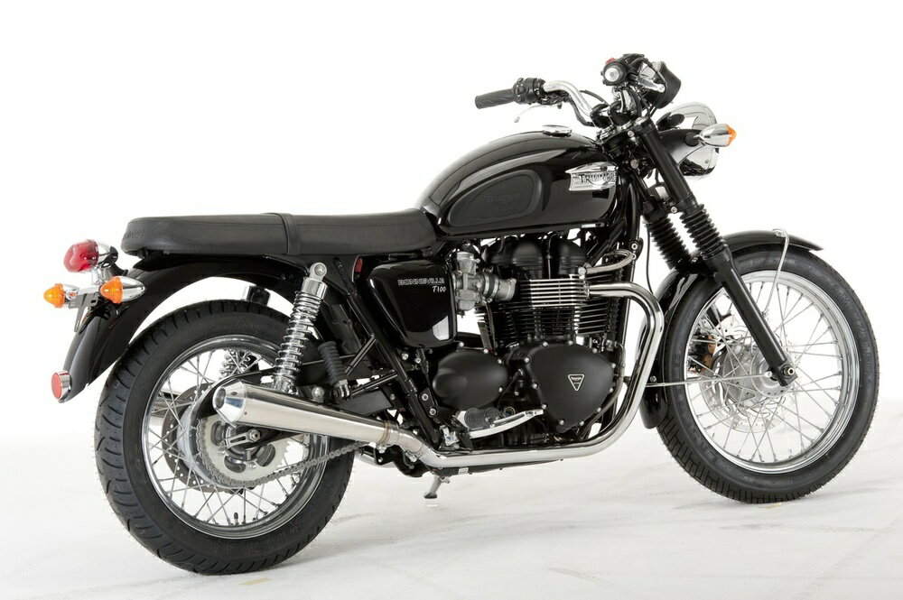 QD EXHAUST QDマフラー ツインスリップオンマフラーセット MaXcone (メガホンエンドキャップ) BONNEVILLE T100