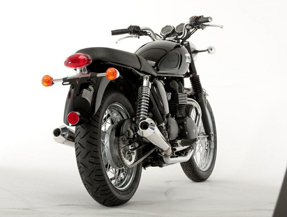 QD EXHAUST QDマフラー ツインスリップオンマフラーセット MaXcone (メガホンエンドキャップ) BONNEVILLE T100
