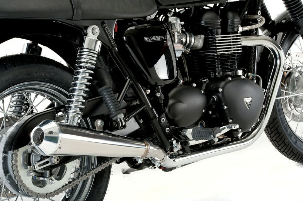 QD EXHAUST QDマフラー ツインスリップオンマフラーセット MaXcone (メガホンエンドキャップ) BONNEVILLE T100