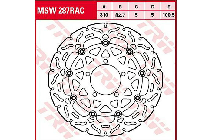 TRW ティーアールダブル BRAKE-DISCS RACING [MSW287RAC2] Daytona 675 [H67] R Street Triple [L67LR] Rx TRIUMPH トライアンフ ブレーキディスクローター ブレーキ