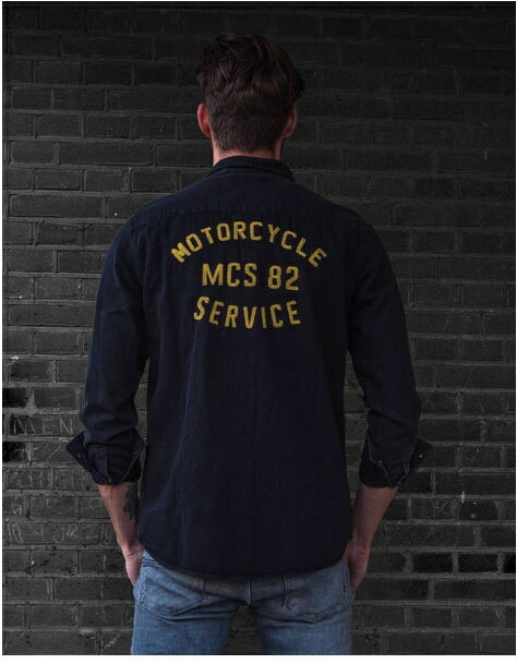 MCS エムシーエス Crew Denim shirt male black