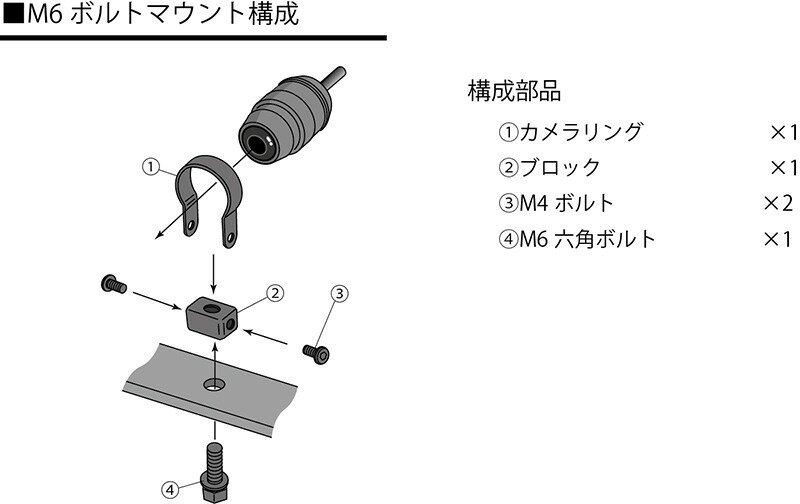 MITSUBA ミツバサンコーワ EDR用カメラステー その他ドライブレコーダーオプション・補修部品 バイク用カメラ 電子機器類