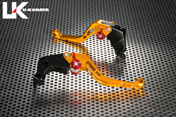 U-KANAYA ユーカナヤ スタンダードタイプ アルミビレットレバーセット ZX-10R KAWASAKI カワサキ ブレーキ・クラッチレバーセット ハンドル周辺パーツ ハンドル レバーカラー：ゴールド / アジャスターカラー：ブラック / レバータイプ：ショート(レバー部全長：約143mm)