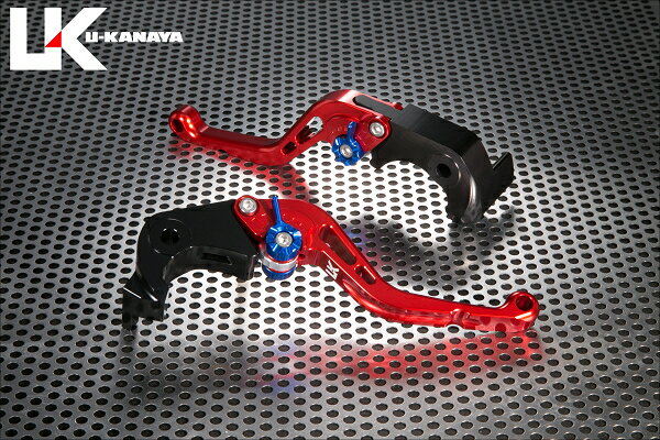 樂天商城 - U-KANAYA ユーカナヤ スタンダードタイプ アルミビレットレバーセット ブレーキ・クラッチレバーセット ハンドル周辺パーツ ハンドル レバーカラー：レッド / アジャスターカラー：ブルー / レバータイプ：ショート(レバー部全長：約143mm)