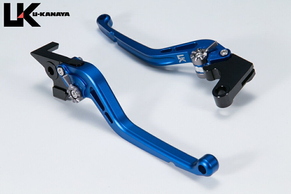 U-KANAYA ユーカナヤ スタンダードタイプ アルミビレットレバーセット GSX250R SUZUKI スズキ レバーカラー：マットブルー / アジャスターカラー：マットブラック / レバータイプ：ロング(レバー部全長173mm)