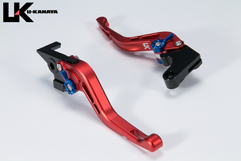 U-KANAYA ユーカナヤ GPタイプ アルミビレットレバーセット VT250F/インテグラ VT250スパーダ HONDA ホンダ HONDA ホンダ レバーカラー：マットレッド / アジャスターカラー：マットシルバー / レバータイプ：ショート(レバー部全長143mm)