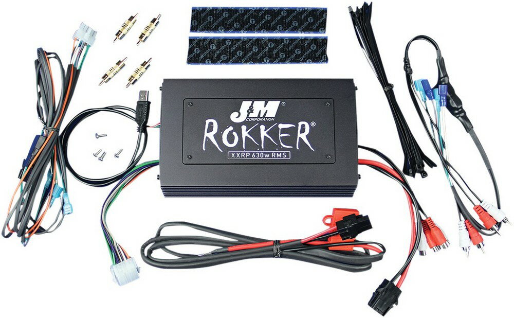 J & M ジェーアンドエム アンプキット ROKKERモデル 630W4 クローム 98-13 UNI 【AMP ROK 630W4CH UNI】 HARLEY-DAVIDSON ハーレーダビッドソン オーディオパーツ 電装系