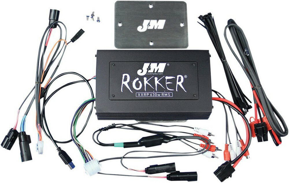 J & M ジェーアンドエム アンプキット ROKKERモデル 630W4 クローム FLTR 2015-17 【AMP ROK 630W4CH 15-17FLTR】 Road Glide Custom - FLTRX 2015 2017 Special-FLTRXS HARLEY-DAVIDSON ハーレーダビッドソン オーディオパーツ 電装系