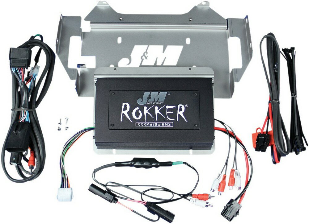 J & M ジェーアンドエム アンプキット ROKKERモデル 630W4 クローム FLH 2014-17T 【AMP ROK 630W4CH 14-17FLHT】 Electra Glide Ultra Classic EFI - FLHTCU 2014 2017 Low-FLHTCUL 2015 2016 HARLEY-DAVIDSON ハーレーダビッドソン オーディオパーツ 電装系