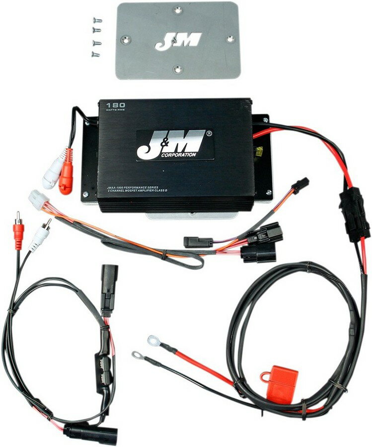 J & M ジェーアンドエム アンプキット 180W 2 クローム FLTR 15-17 【AMP 2CH 15-17】 Road Glide Custom - FLTRX 2015 2017 Special-FLTRXS Ultra FLTRU 2016 FLTRUSE HARLEY-DAVIDSON ハーレーダビッドソン オーディオパーツ 電装系