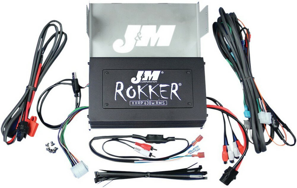 J & M ジェーアンドエム アンプキット ROKKERモデル 630W4 クローム FLHT 2006-13【AMP ROK 630W4CH 06-13FLHT】 Electra Glide Ultra Classic EFI - FLHTCU 2007 2013 Injected I 2006 Limited FLHTK 2010 HARLEY-DAVIDSON ハーレーダビッドソン オーディオパーツ 電装系