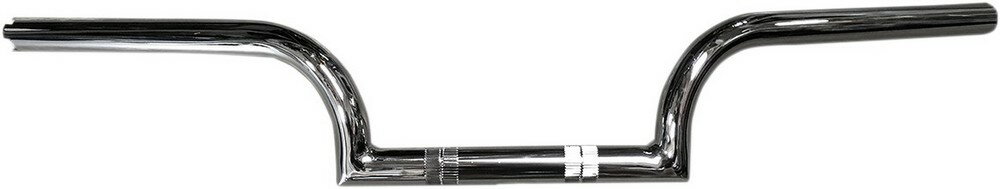 ■商品概要ハンドルバー径：1”センター幅：7”クランプ部バー径：1”カラー：ナチュラル穴加工：○グリップエンド高さ：4.5”仕上げ：クロームU.S.A.製：○モデル：MIDGET GIMP全幅：30”プルバック／スウィープ：5”専用設計：-スタイル：カスタムパーツタイプ：ハンドルバーBAR DIAMETER：1”CENTER WIDTH：7”CLAMP AREA BAR DIAMETER：1”COLOR：NaturalDRILLED：YesEND RISE/RISE/HEIGHT：4.5”FINISH：ChromeMADE IN THE U.S.A.：YesMODEL：Midget GimpOVERALL WIDTH：30”PULLBACK/SWEEP：5”SPECIFIC APPLICATION：NoSTYLE：Custom ReplacementTYPE：Handlebar■詳細説明・Constructed from TIG-welded steel tubing・All bars are dimpled， drilled and knurled・Notched for Throttle By Wire applications・Made in the U.S.A.■注意点※取り扱い説明書は英語となります。※輸入商材の為、納期が遅れる場合がございます。あらかじめご了承ください。