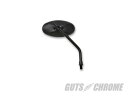 GUTS CHROME ガッツクローム オーバルミラー 10mmスレット ブラック ミラー ハンドル