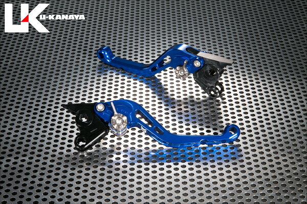 U-KANAYA ユーカナヤ スタンダードタイプ アルミビレットレバーセット SMAX マジェスティS YAMAHA ヤマハ ブレーキ・クラッチレバーセット ハンドル周辺パーツ ハンドル レバーカラー：ブルー / アジャスターカラー：ゴールド