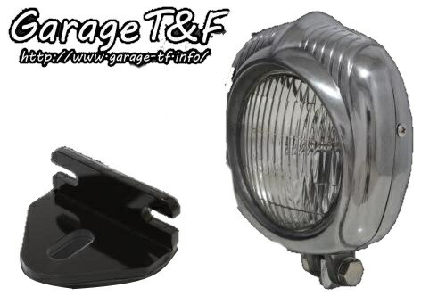 Garage T&F ガレージ エレクトロライン54レプリカヘッドライト＆ライトステーキット W650 KAWASAKI カワサキ ヘッドライト 灯火類 電装系 本体仕上げ：ポリッシュ／レンズカラー：クリアー