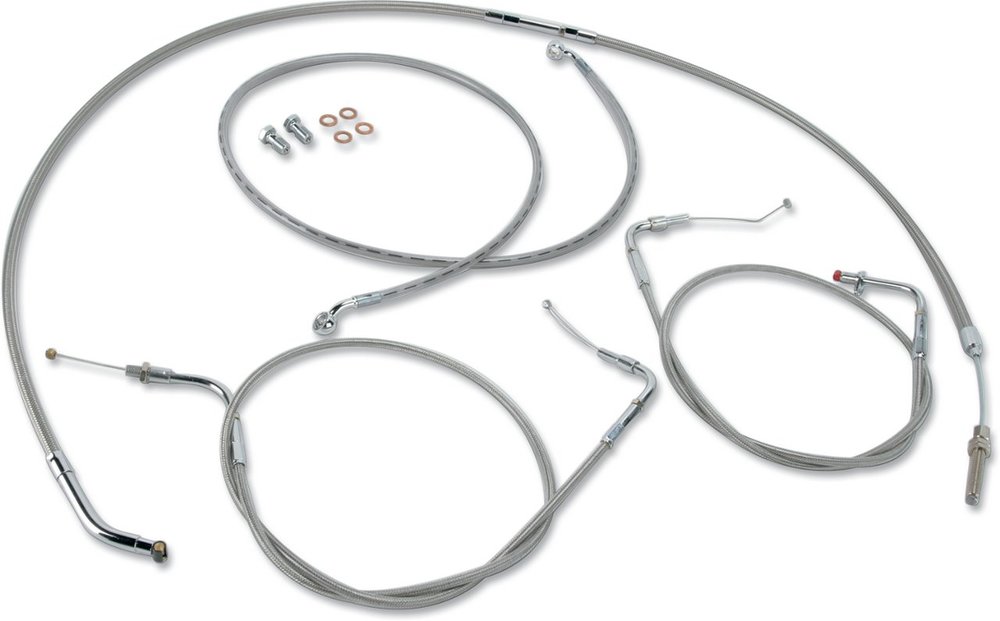 BARON バロン ケーブルキット【CABLE KIT】 VN900B Vulcan Classic 2007 - 2017 VN900C Custom VN900C-A Special Edition VN900D LT KAWASAKI カワサキ ワイヤーキット ハンドル周辺パーツ ハンドル BAR HEIGHT：12'／COLOR：Silver [0662-0169]