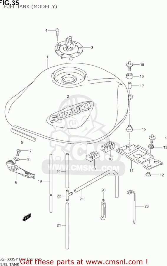 CMS シーエムエス TANK ASSY，FUEL(BLUE) GSF600S BANDIT 2000 Y USA E03 2001 K1 2002 K2 2003 K3 SUZUKI スズキ ガソリンタンク タンク関連 外装