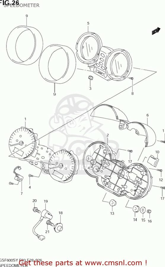 CMS シーエムエス SPEEDOMETER GSF600S BANDIT 2000 (Y) USA (E03) GSF600S BANDIT 2001 (K1) USA (E03) GSF600S BANDIT 2002 (K2) USA (E03) GSF600S BANDIT 2003 (K3) USA (E03)