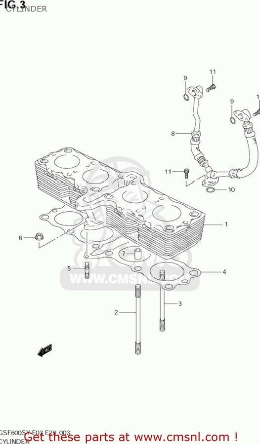CMS シーエムエス CYLINDER GSF600S BANDIT 2000 Y USA E03 2001 K1 2002 K2 2003 K3 SUZUKI スズキ シリンダー エンジンパーツ エンジン