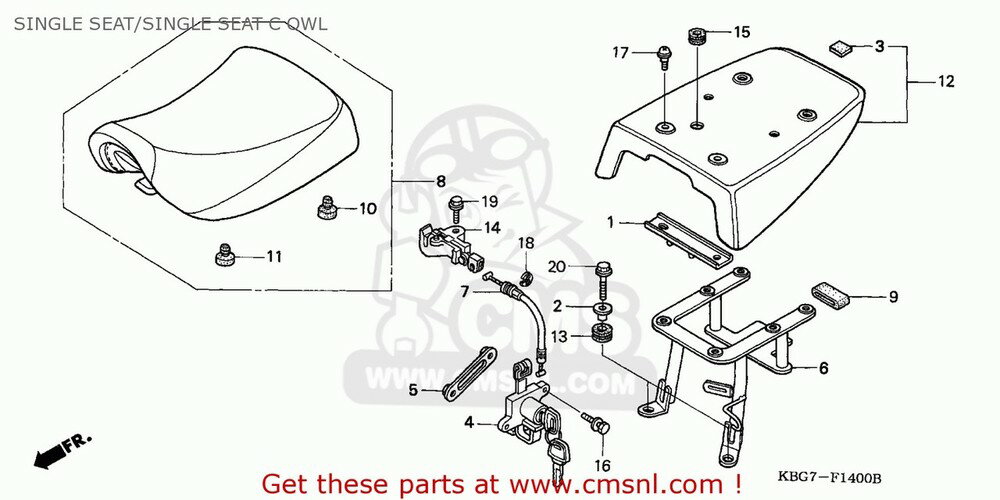 CMS シーエムエス SEAT ASSY.，SINGLE CB250P 1996 (T) CHINA / PLB SS CB250P 1996 (T) CHINA / PLR SS CB250P 1996 (T) GENERAL EXPORT / KPH PLR