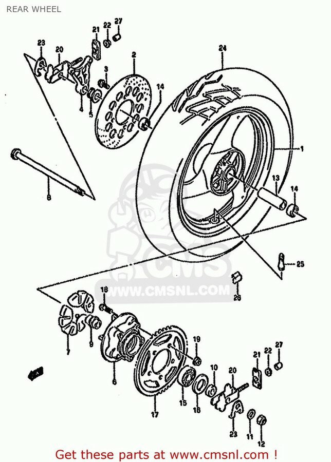 ■商品概要リアホイール画像番号6■注意点※パーツリストの画像は「Suzuki Gs500 2001 (k1) Usa (e03)」の車種のものです。※一部商品は、パーツリストの画像番号が変更となり、商品情報記載の画像番号と異なるケースがあります。その場合は、パーツリストと商品名から対象商品をご判断の上、ご購入ください。※商品によっては、メーカー在庫限りの商品で、再販されない商品があります。商品の流通状況によっては、完売や廃番となってしまう商品もございます。あらかじめご了承の上、ご注文ください。※商品によっては、当時の純正部品ではなく、純正部品の形状、カラーを元に復元した商品(リプロパーツ)もあります。あらかじめご了承ください。※輸入商品の為、商品によっては、1か月以上納期がかかる商品もございます。■商品番号6461101D00