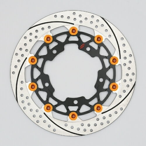 SUNSTAR サンスター PREMIUM RACING [プレミアムレーシング] フロントディスクローター アウターローター：ホール／スリットタイプ フローティングタイプ：セミフローティング フローティングピンカラー：オレンジ 左用