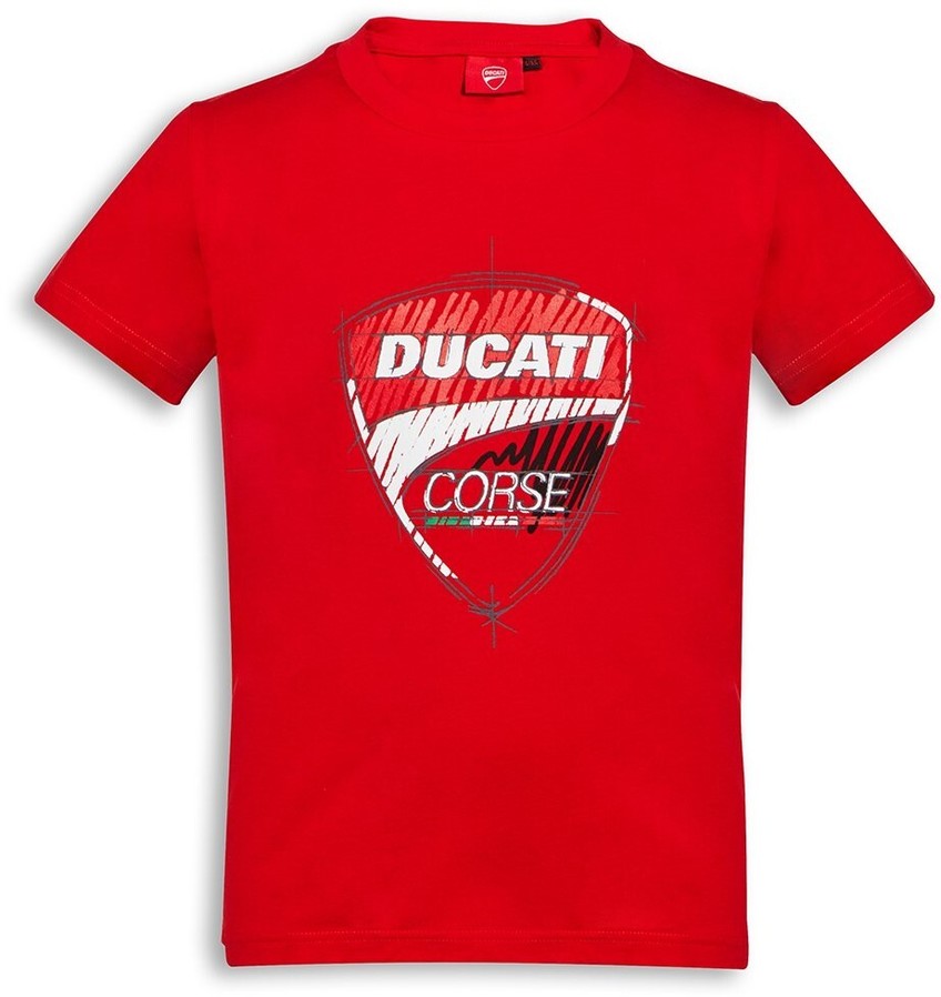 DUCATI Performance ドゥカティパフォーマンス グラフィックアート ドゥカティコルセ スケッチ キッズ Tシャツ サイズ：4A