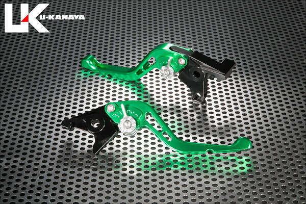 U-KANAYA ユーカナヤ GPタイプ アルミビレットレバーセット ゼファー1100RS ゼファー1100 KAWASAKI カワサキ ブレーキ・クラッチレバーセット ハンドル周辺パーツ ハンドル レバーカラー：グリーン / アジャスターカラー：レッド