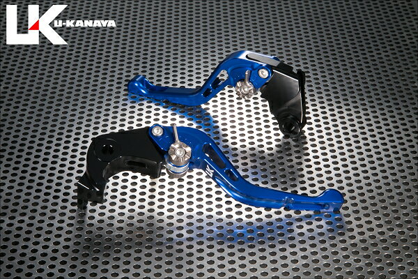 U-KANAYA ユーカナヤ GPタイプ アルミビレットレバーセット ZX-6R KAWASAKI カワサキ ブレーキ・クラッチレバーセット ハンドル周辺パーツ ハンドル レバーカラー：ブルー / アジャスターカラー：レッド / レバータイプ：ショート(レバー部全長：約145mm)
