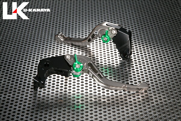 U-KANAYA ユーカナヤ GPタイプ アルミビレットレバーセット ZX-6R KAWASAKI カワサキ ブレーキ・クラッチレバーセット ハンドル周辺パーツ ハンドル レバーカラー：チタンカラー / アジャスターカラー：ブラック / レバータイプ：ショート(レバー部全長：約145mm)